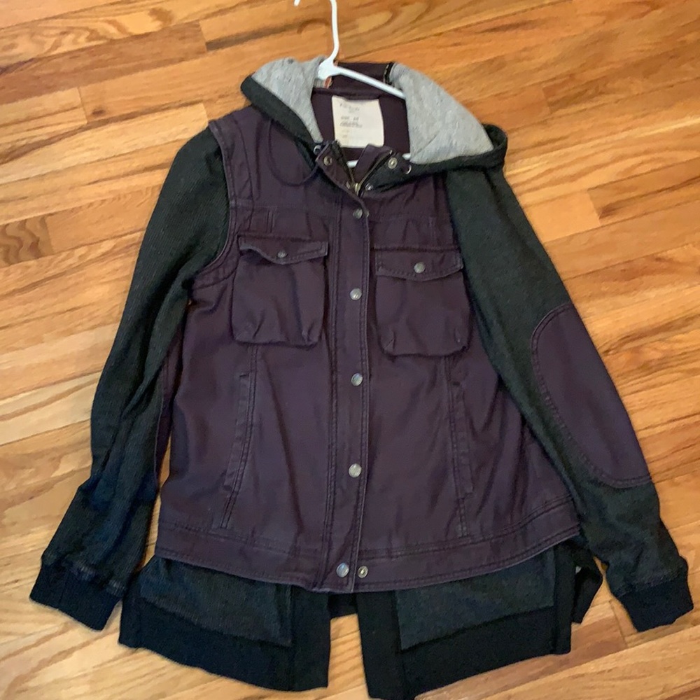 Free People Gray Utility Cargo Jacket Size M